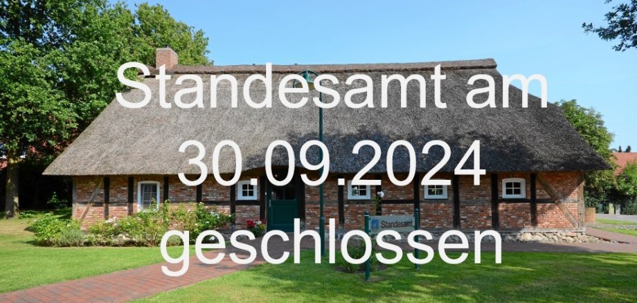 Standesamt 30.09. geschlossen